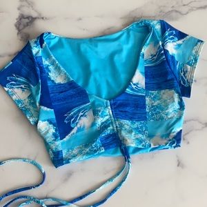 Frankie’s Bikinis Waves Ryan Tie Front Top